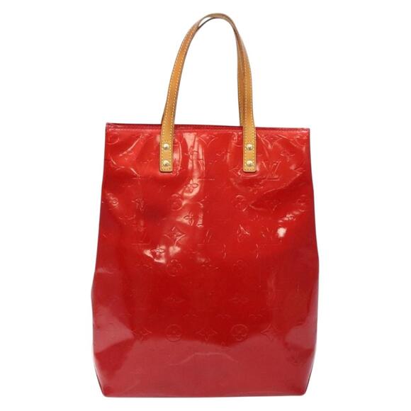 LOUIS VUITTON Monogram Vernis Reade MM Hand Bag Red Rouge M91086 - Picture 2 of 12